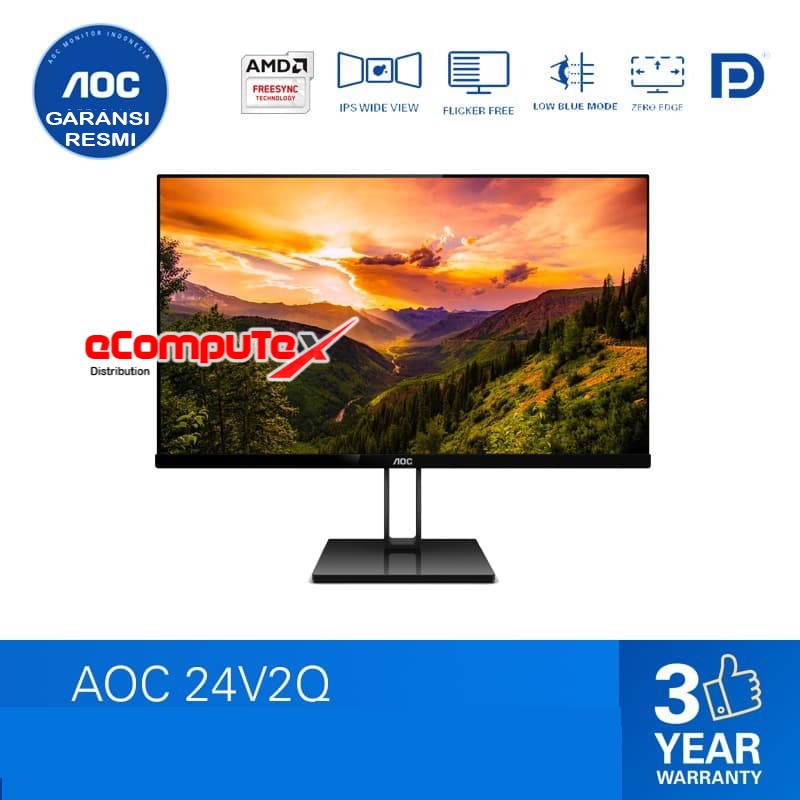 MONITOR LED AOC 24V2Q  / MONITOR LED AOC 24V2Q 24" 24 INCH GARANSI RESMI