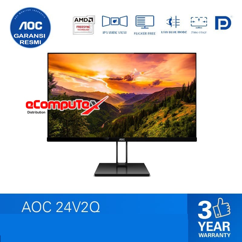 MONITOR LED AOC 24V2Q  / MONITOR LED AOC 24V2Q 24&quot; 24 INCH GARANSI RESMI