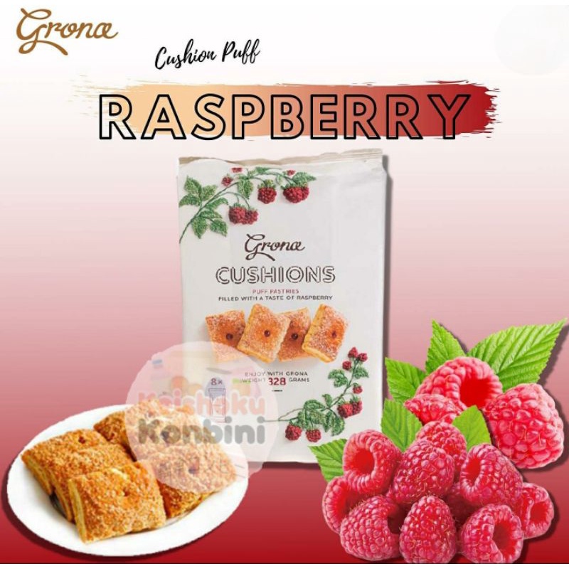 

Grona Cushion Puff Pastries Filled Raspberry 328gr / biskuit impor / snack impor / biskuit ukraina / snack / biskuit / cemilan / camilan / makanan ringan / makanan impor