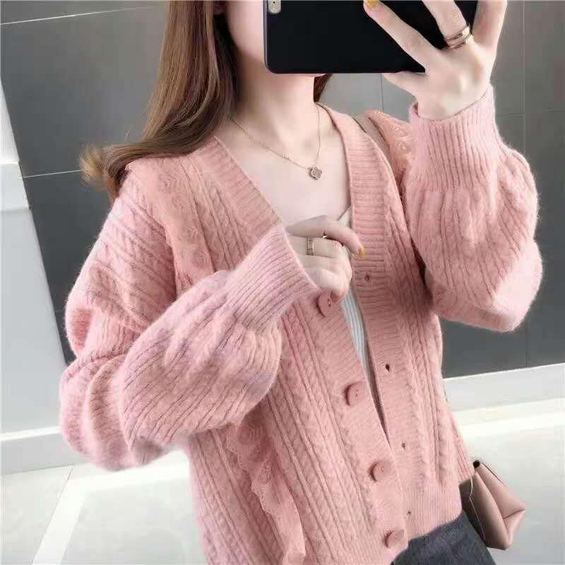 IMPORT WOMAN KNIT WOOL BLEND CARDIGAN CAMELIA KARDIGAN RAJUT WOL WANITA MUSIM DINGIN KOREAN STYLE