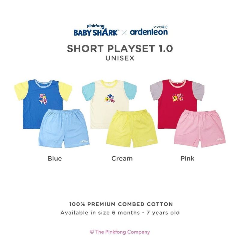 Ardenleon - Pingfong Baby Shark Short Playset - setelan anak