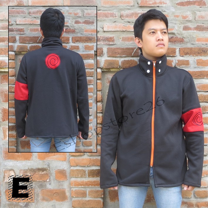 Jaket Jubah Hoodie Anime Naruto Yondaime Hokage Merah