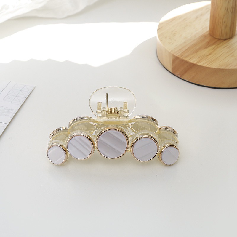 Jepit Jepitan Rambut Acrylic 8.5cm Transparan Jedai Mutiara Besar Korea Aksesoris Wanita Cellulose Acetate Pearl Hair Claw Clips