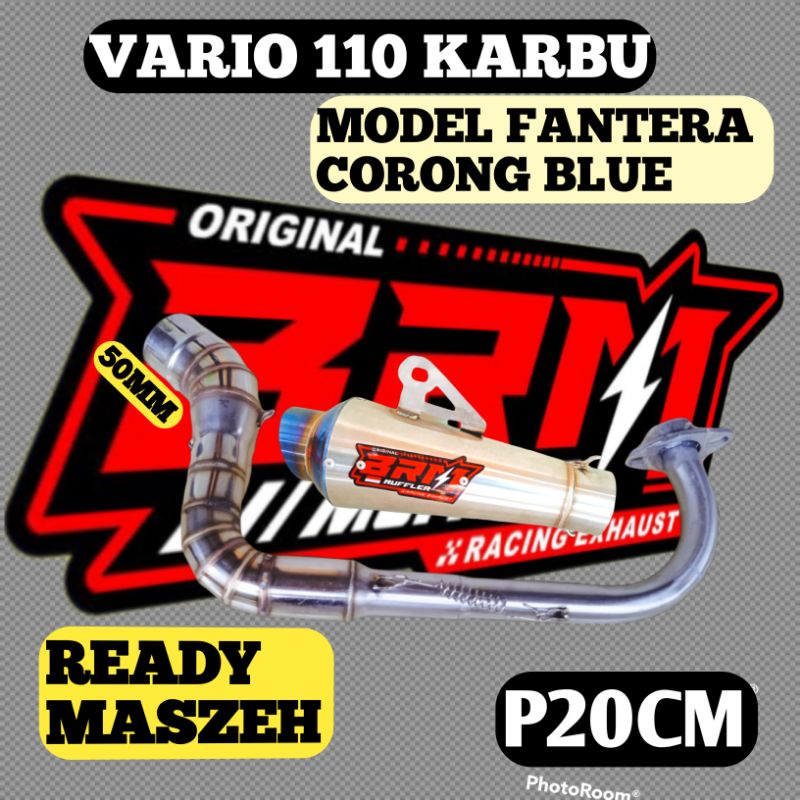 Knalpot Vario 110 Karbu BRM ORI MODEL FANTERA BLUE