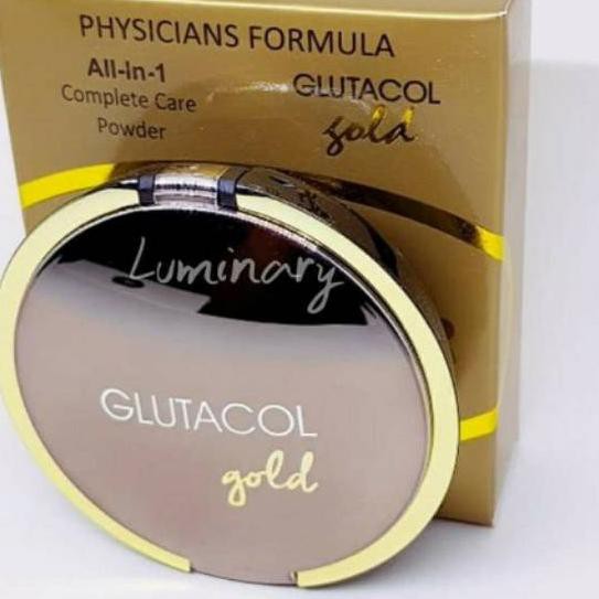 ♫ [ORI] Bedak Emas Anti Sinar UV Glutacol Gold | Menyamarkan Noda Wajah dan Berfungsi Sebagai Sunblo