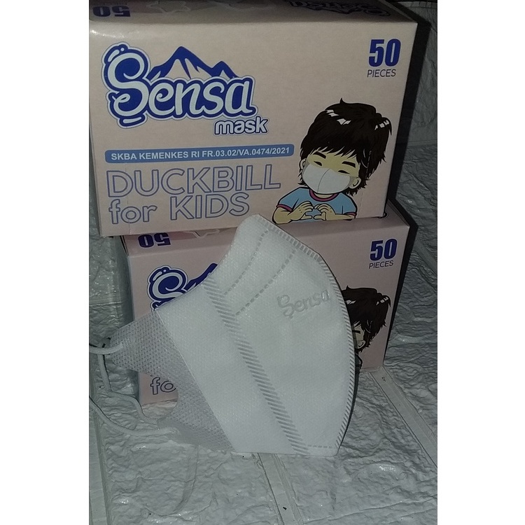 MASKER DUCKBILL SENSA ANAK ADA EMBOS ISI 50PCS