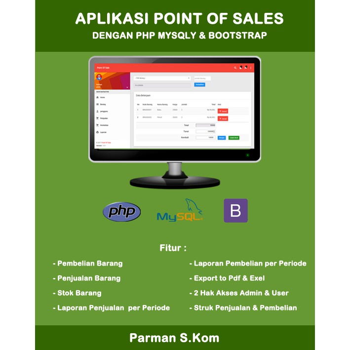 Aplikasi Point Of Sales POS Penjualan Kasir Dengan Php Mysql Dan Bootstrap