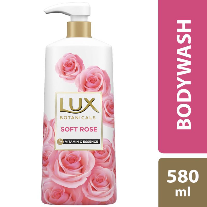 Lux Botanicals Sabun Mandi Cair Soft Rose 580 ml - Sabun Cair Body Wash Sabun Mandi Cair Pump