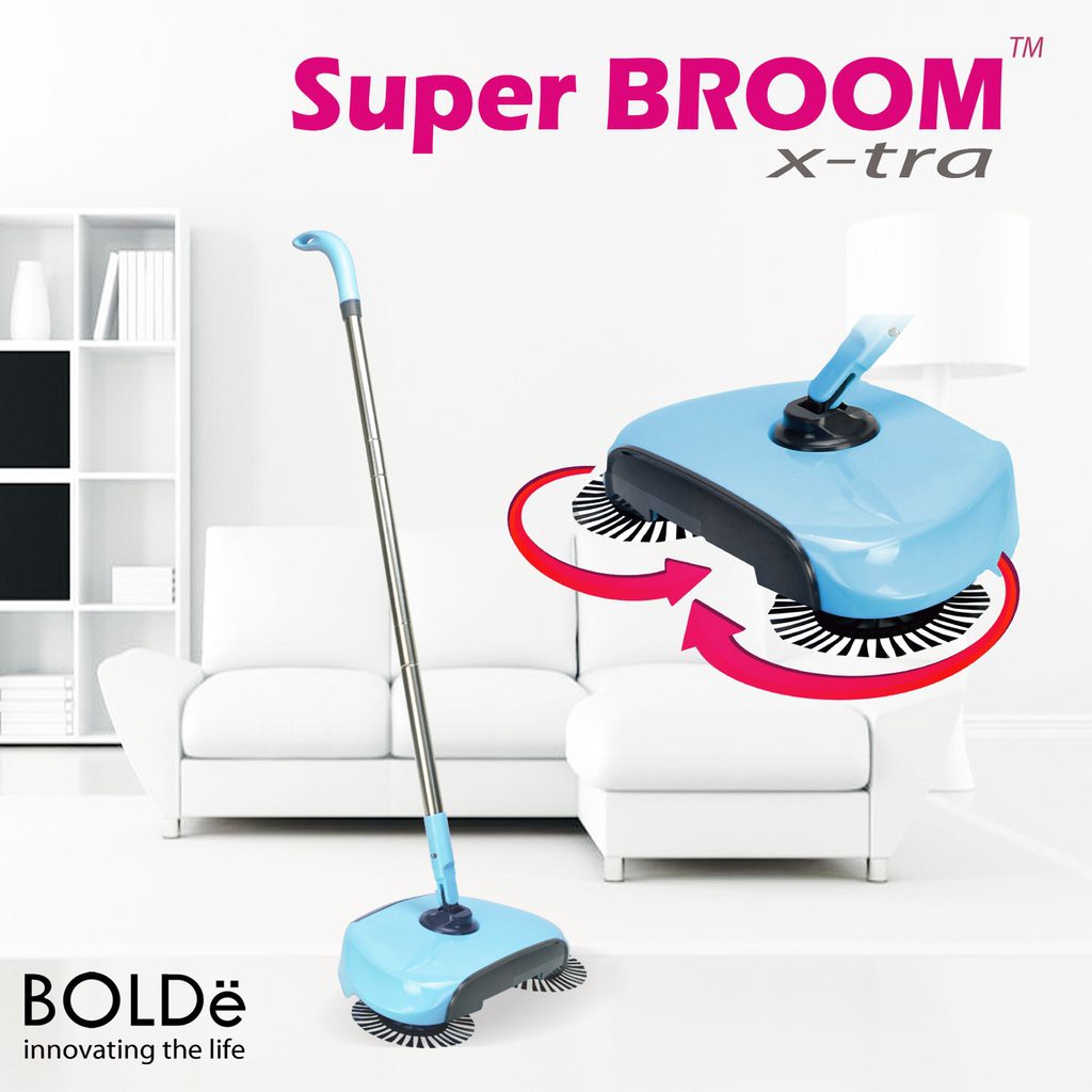 BOLDe Super BROOM X-TRA Sapu Otomatis Tanpa Listrik Dual Rotating