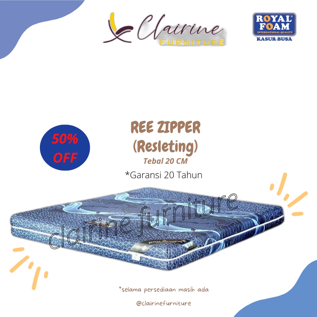 KASUR BUSA ROYAL FOAM TYPE REE ZIPPER T.21cm uk 90/120/160/180/200cm