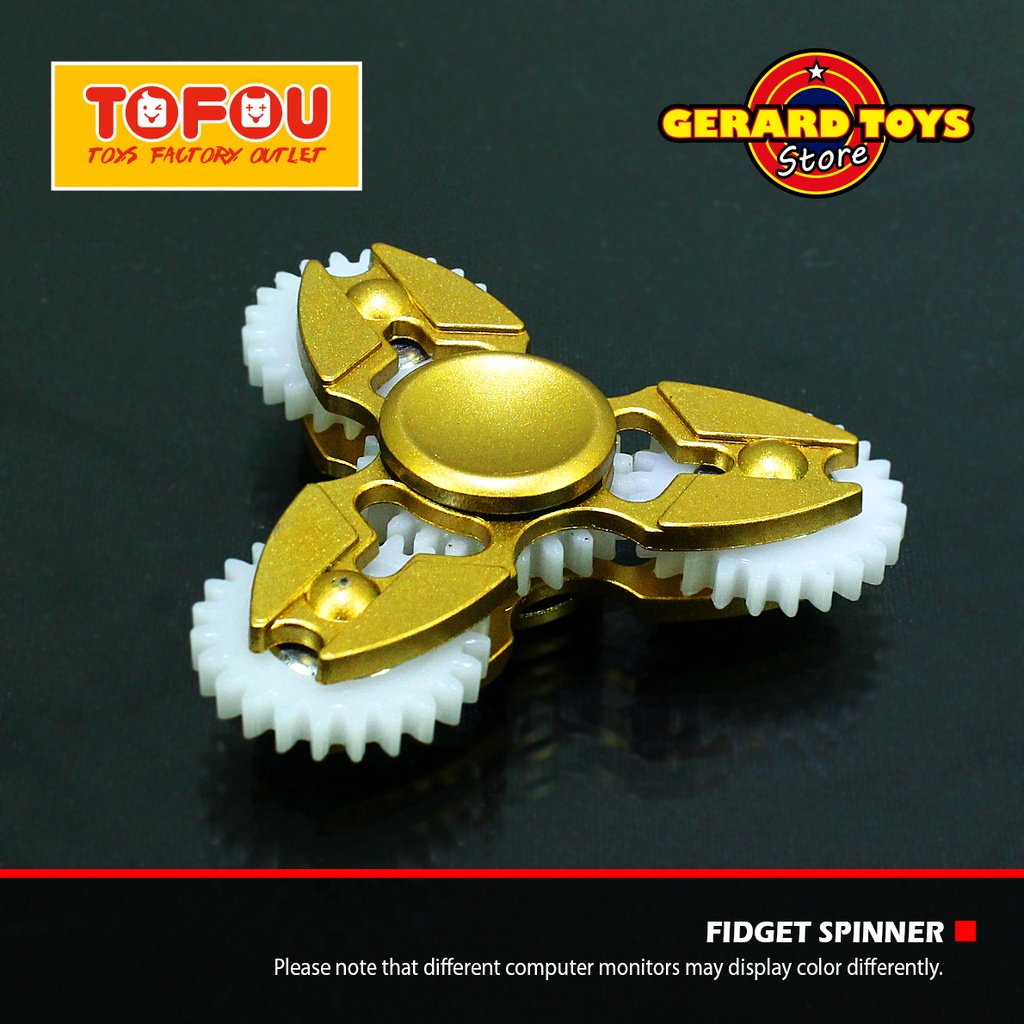 Mainan Fidget Spinner Plastik Tri Gear Kepiting Gold MURAH BAGUS