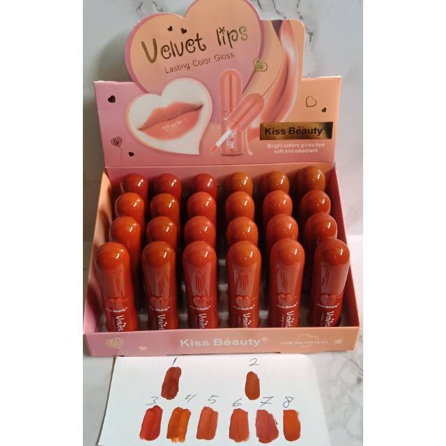 TERMURAH PER8PCS LIP GLOSS MATTE KISS BEAUTY WARNA NUDE NO.70456