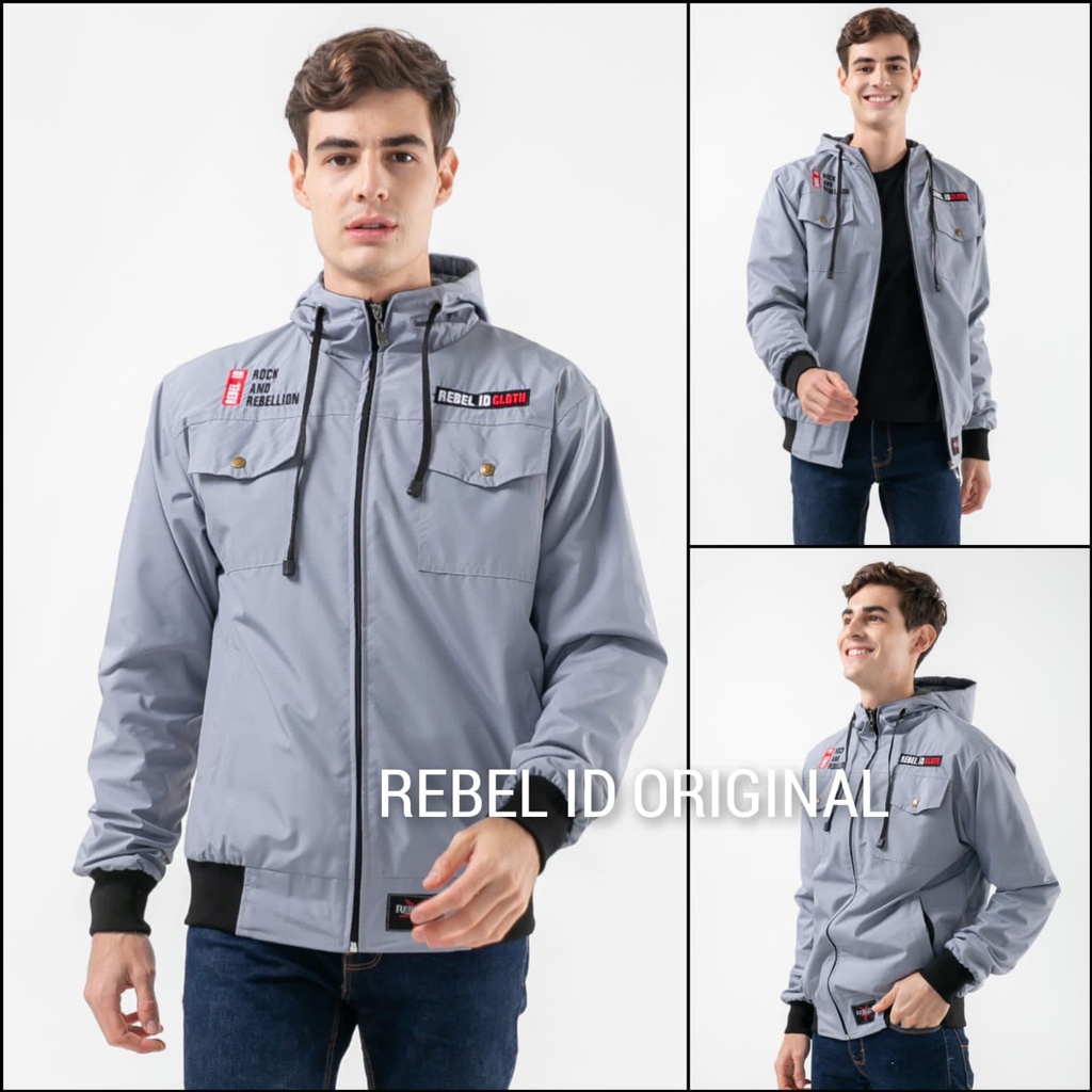 Jaket keren semi parka tahan angin waterproof original rebel id