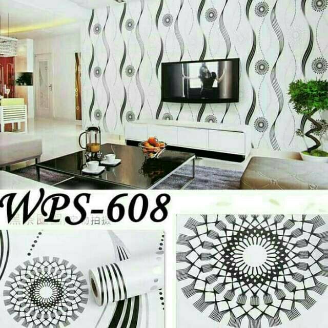 Wallpaper Dinding Motif Cakra Hitam Ukuran Panjang 10meter x Lebar 45cm