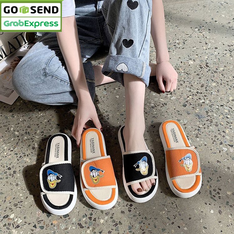 COD BAYAR DITEMPAT!!! 0195 SENDAL SANDAL SLIP CANVAS DISNEY BEBEK 4CM