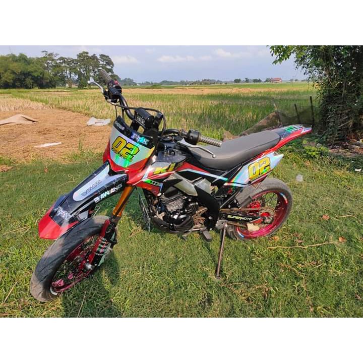 Decal KLX BF 150 Full Krom Pelangi, Stiping Kawasaki KLX BF, Decal