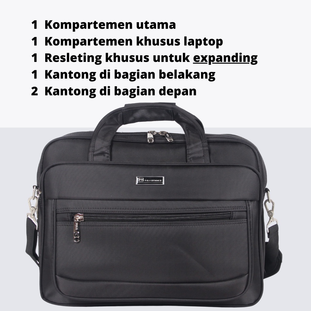 Tas Kerja Pria - Tas Selempang Laptop Kantor Briefcase Tas Selempang POLO HUMMER