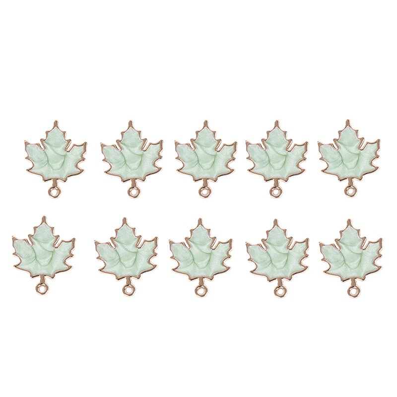 Hbid Glory 10Pcs / Set Liontin Daun Maple Bahan Alloy Handmade DIY Untuk Kerajinan Tangan Charms