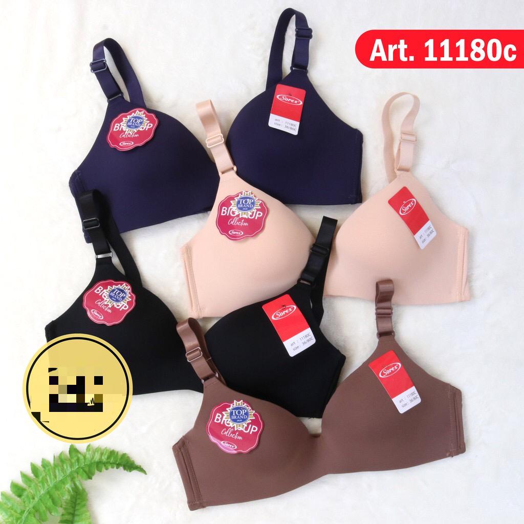 BH BRA SOREX 11180 CUP C JUMBO BESAR BAHAN SEAMLESS LICIN NYAMAN DI PAKAI SEHARI HARI TANPA KAWAT BUSA TIPIS SIZE 36 38 40 42 / ARA98STORE