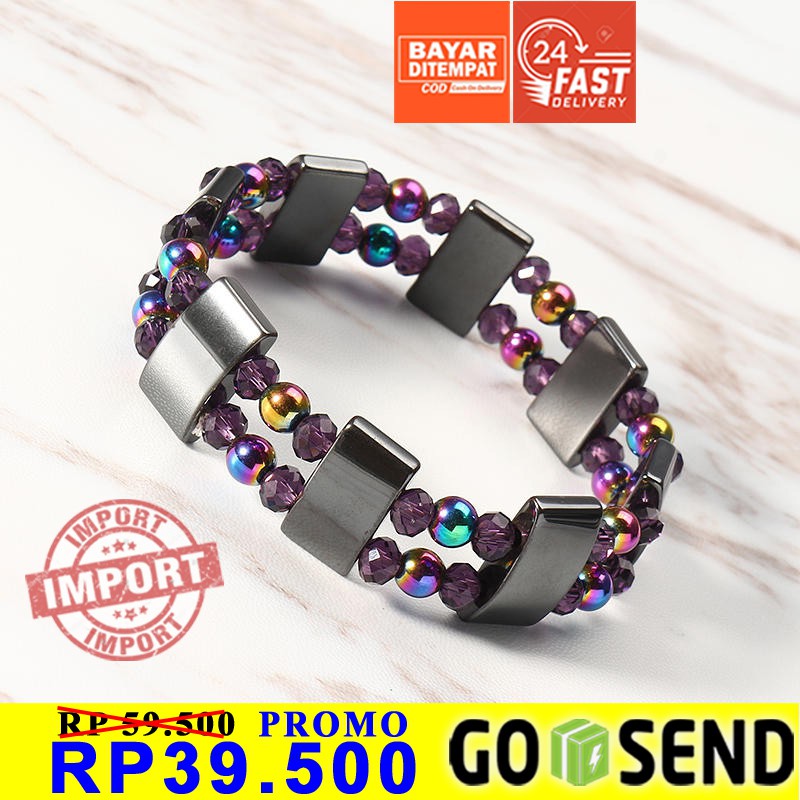 Gelang Kesehatan Bio Energi Anti Radiasi Multicolor Magnet Germanium Korea Therapy Healing Bracelet