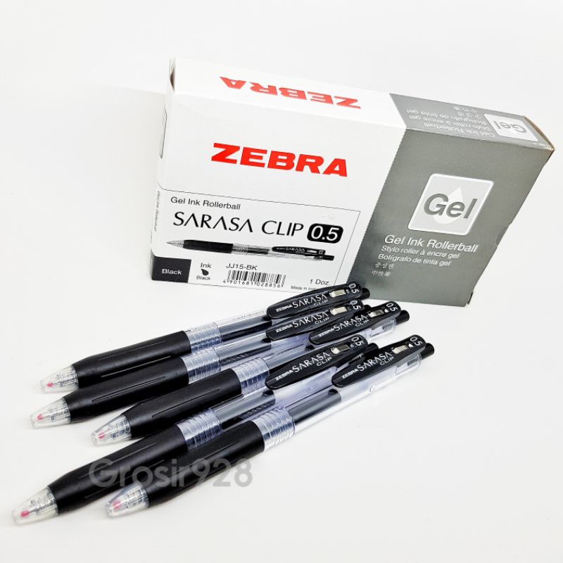 

Pulpen Zebra Sarasa Clip Gel Ink Rollerball Hitam / Black Pen 0.5mm (PER BUAH)