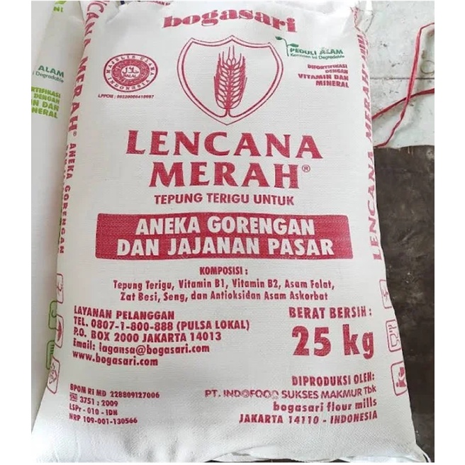 

Tepung Lencana Merah 25 KG Bogasari - Grab ONLY