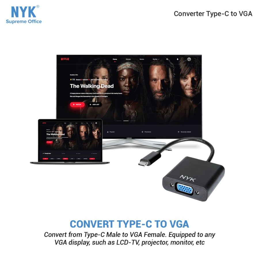 NYK USB Type C To VGA Adapter