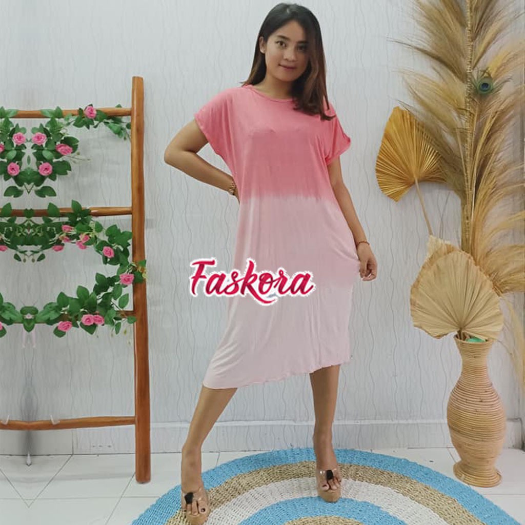 Dress Bali Jumbo - Dress Wanita Casual Dress Tie dye Jersey Bercak ld 120cm 100kg