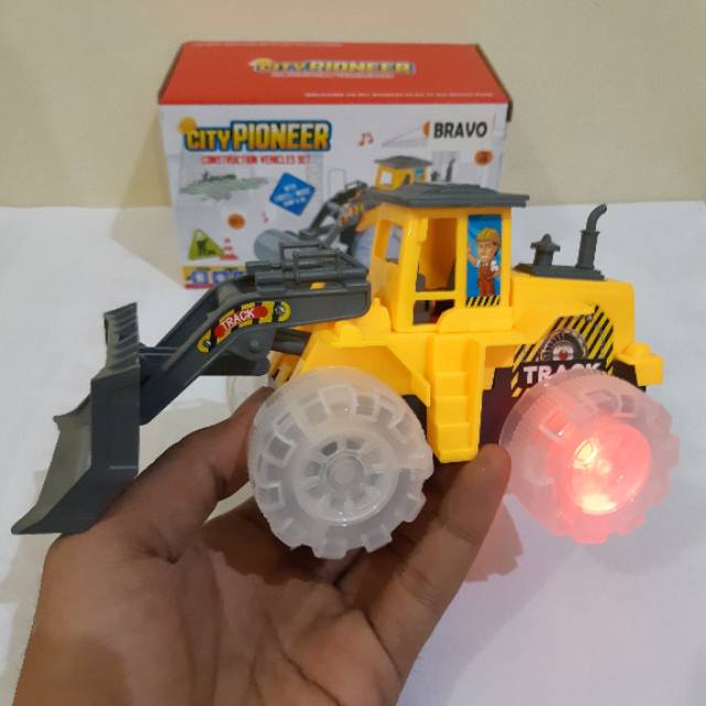 Mainan Buldozer Bump Go Baterai - Truk Traktor Batre Anak Edukatif