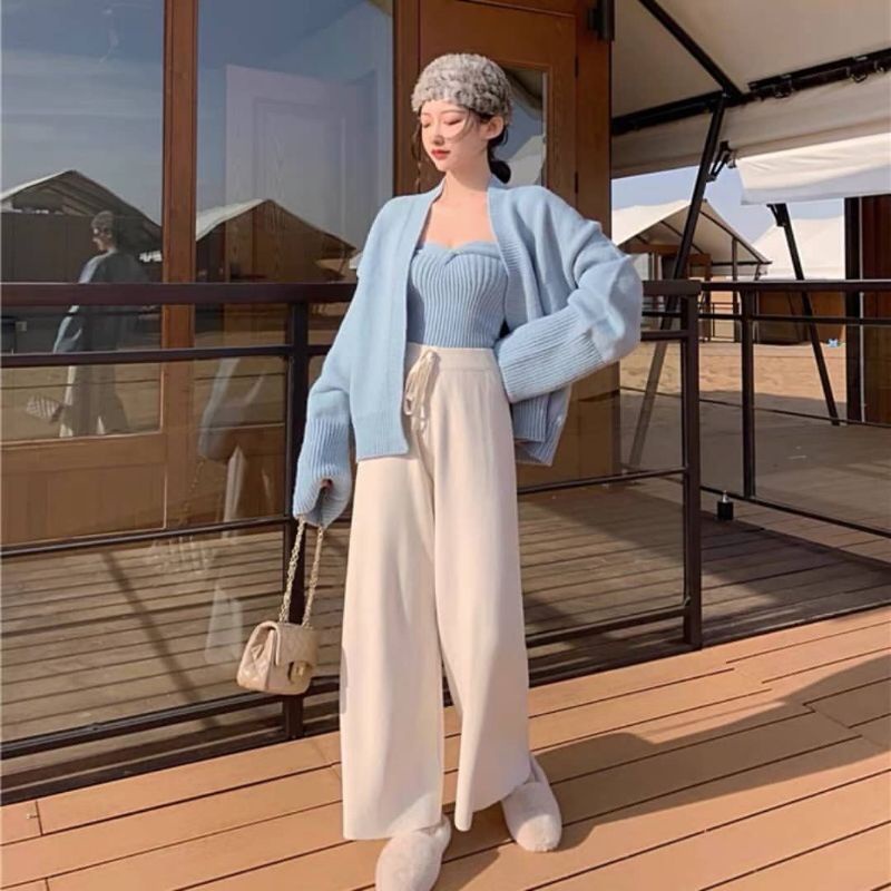 KNIT SET KNIT PREMIUM KNIT TOP CARDIGAN SET JESIE SET