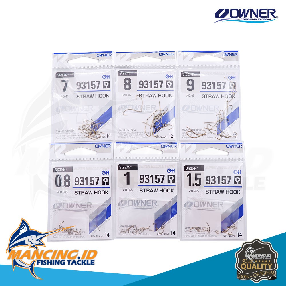 Owner 93157 Straw Hook Pancing Mata Kail Kuat Made in Japan