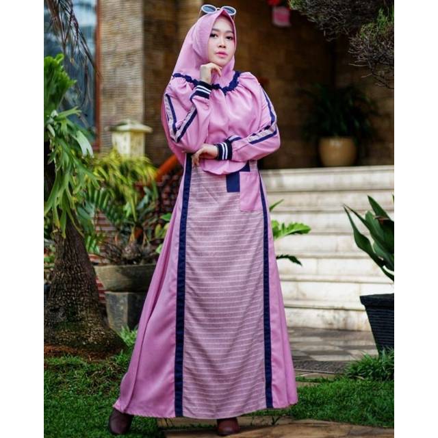 Ranaya syar'i gamis syar'i pink lucu sporty elegan