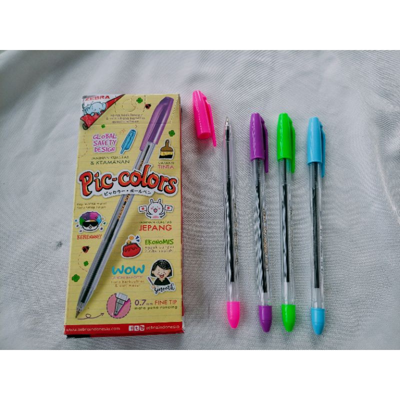 

PULPEN / BALLPOINT ZEBRA PIC COLORS 0.7 1pk(isi 12 pcs)