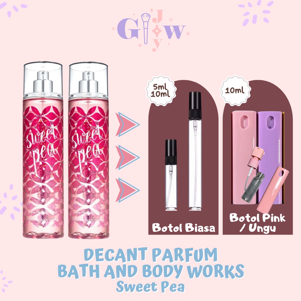 BATH AND BODY WORKS (Decant Parfum) Sweet Pea Body Fine Fragrance Mist parfum tubuh badan harum wangi original tahan seharian murah bpom original asli