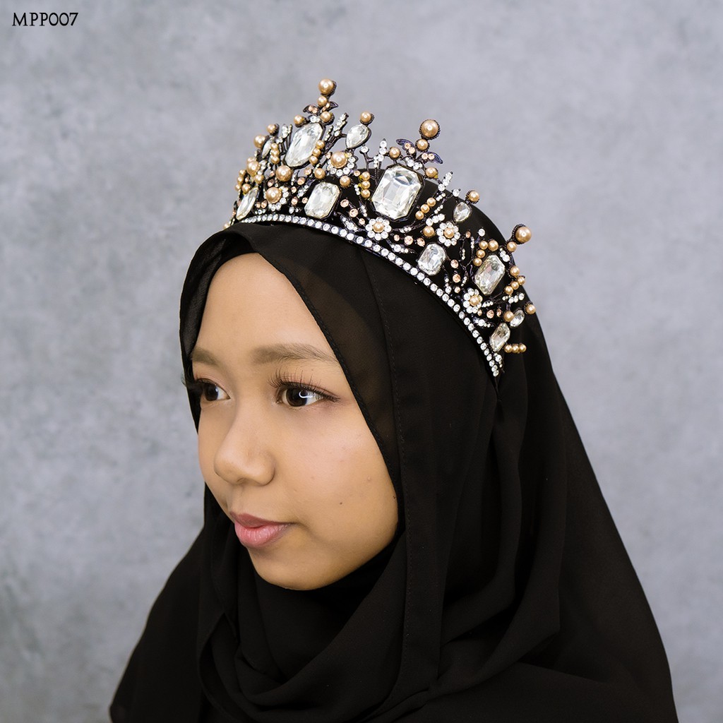 [STOCK TERBATAS] HEADPIECE PERNIKAHAN ASESORIS WANITA HIJAB BROWN MPP007