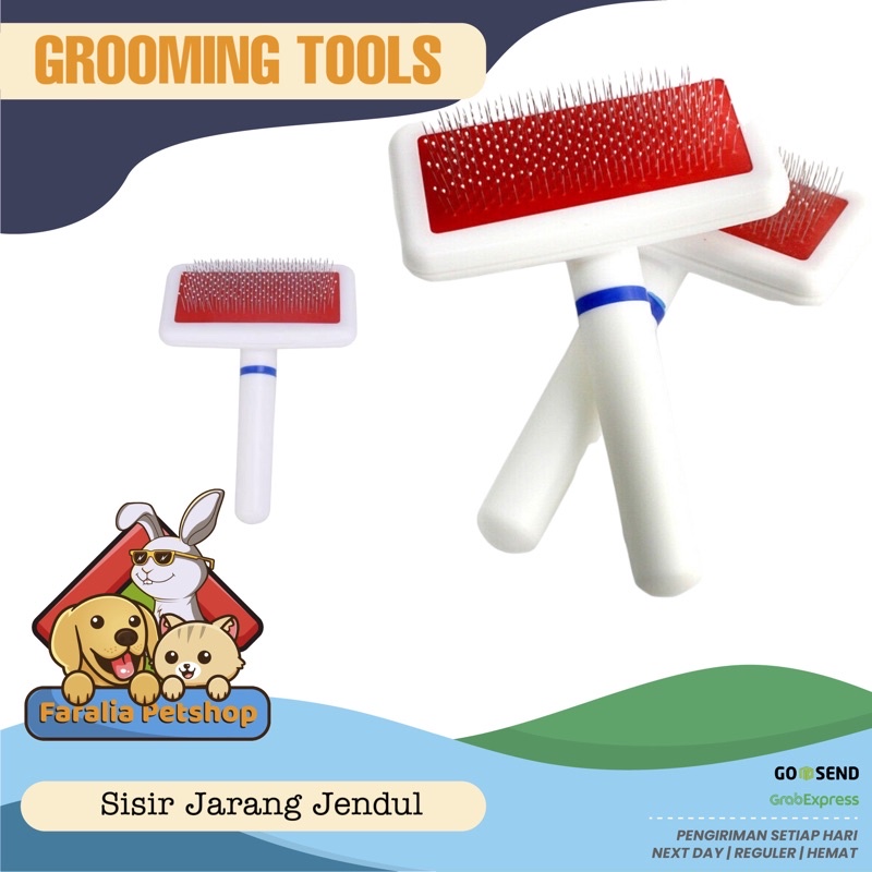 Sisir Sikat Slicker Bulu Rambut Anjing Kucing Pet Cat Dog Pin Brush Grooming Jendul