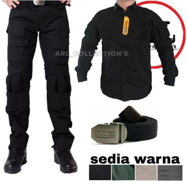 Setelan OUTDOOR 511 kumplit/celana 511+kemeja 511+SABUK 511 BLACK TACTICAL ARMY LAPANGAN