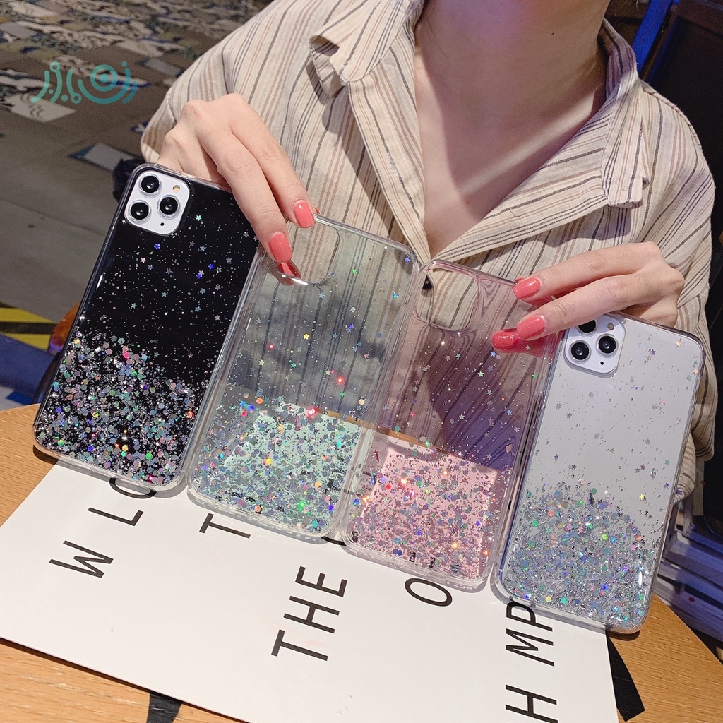 Bling Glitter Phone Case For OPPO A3S A5S A7 A12 A12E A5/A9 2020 A91 A92 A52 F9 F11 F7 F1S Sparkle Glitter back cover transparent silicone case