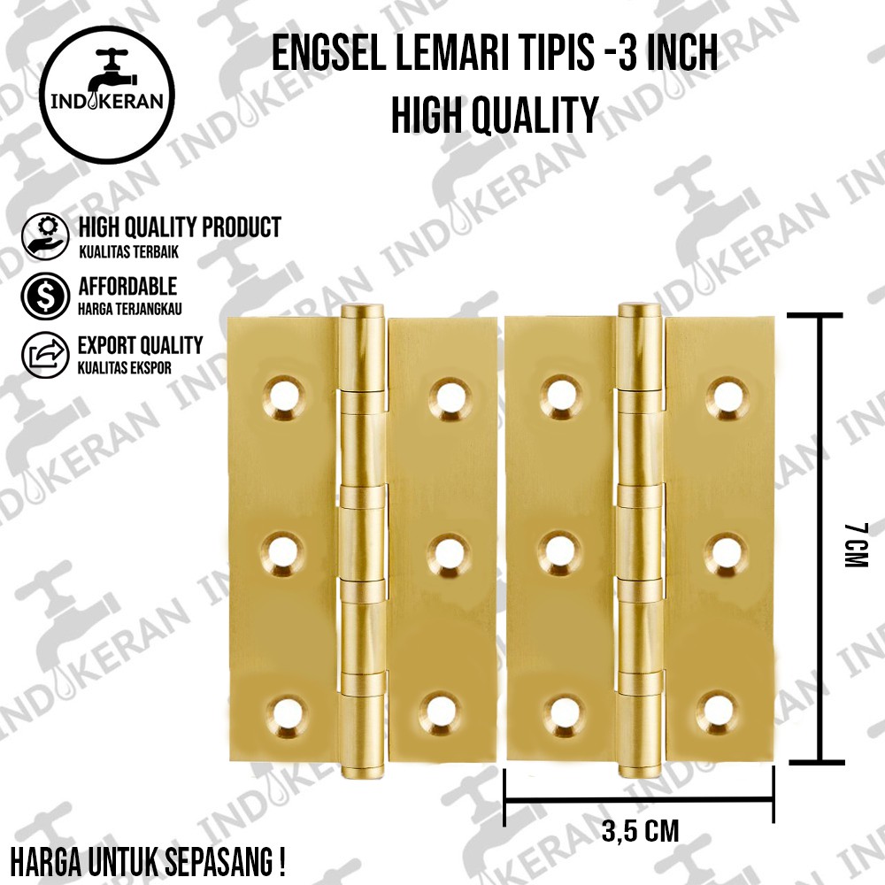 INDOKERAN - Engsel Lemari Jendela - 3 Inch - High Quality