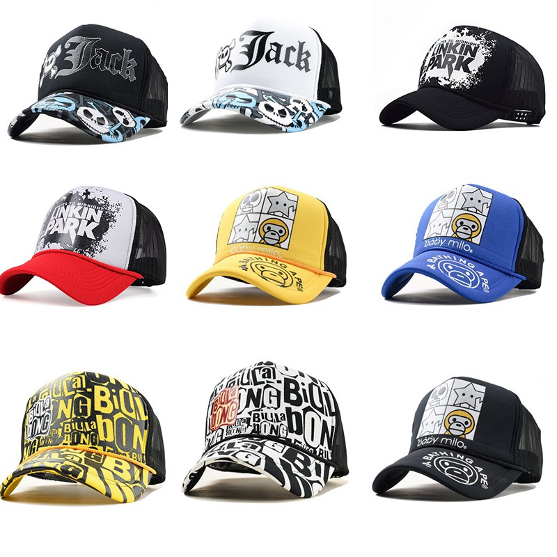 topi pria Multiple styles Breathable trucker cap topi  wanita Fashion Outdoor summer hat Sports Hiphop  Lincoln Park Jack topi baseball