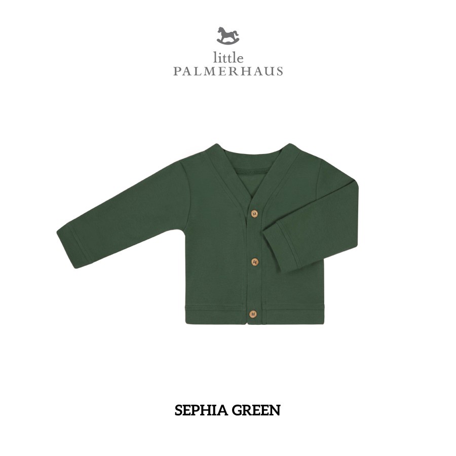 Little Palmerhaus Baby Cardigan / Jaket / Cardigan Bayi-sephia green