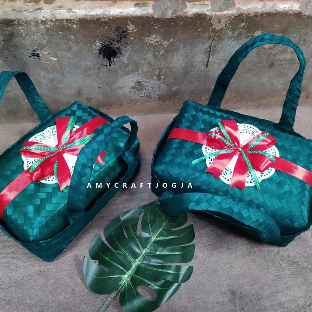 Besek Jinjing 20 x 30 cm Warna Pita/Besek Kekinian/Besek Unik/Besek Cangking/Besek Warna Pita