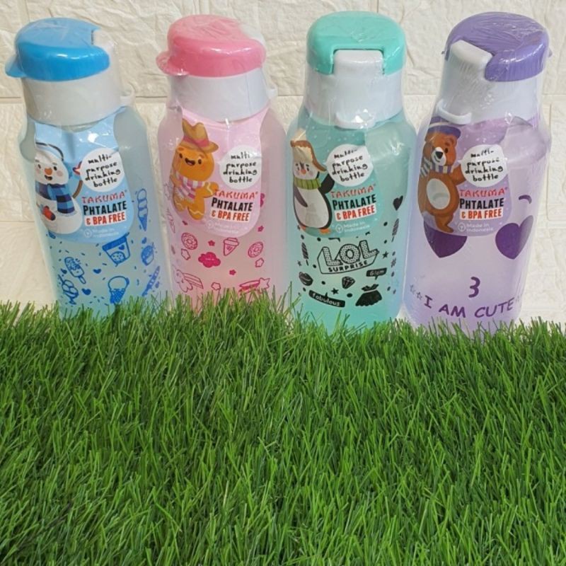 [PILIH WARNA] BOTOL AIR MINUM FLIP TOP TAKUMA VIOLA 350 mL SOUVENIR ULANG TAHUN ANAK