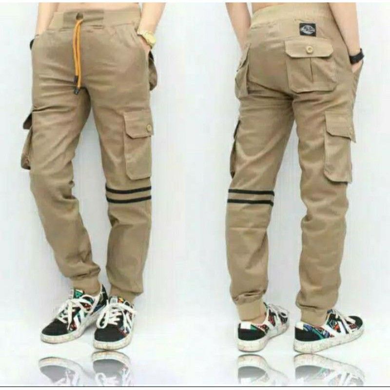 Celana Cargo Rip Jogger List Naruto Celana Kimpul Saku Samping Pinggang Karet Melar Trend Masa Kini Stylis