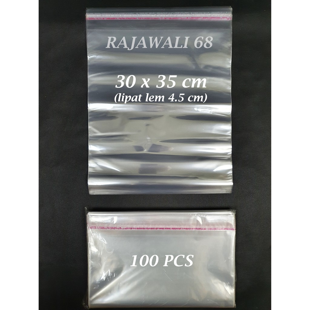 

Plastik OPP Seal Packing 100 Pcs Uk 30x35 cm | Ujung Seal ada Lem