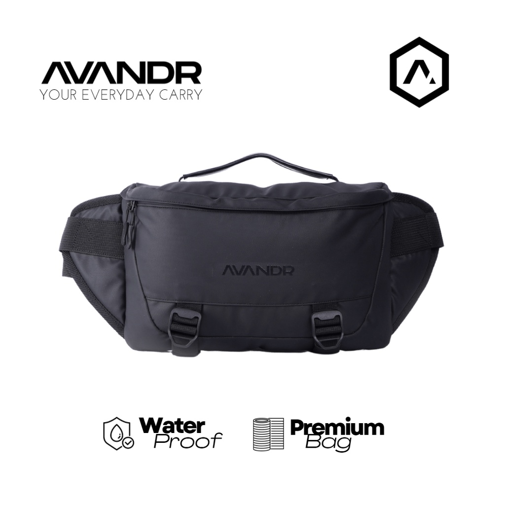AVANDR R1X Waist Bag Pria Waterproof Tas Pinggang Banyak Slot Multifungsi