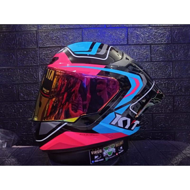 HELM KYT TT COURSE OVERTECH FUXIA PAKET GANTENG TERMURAH