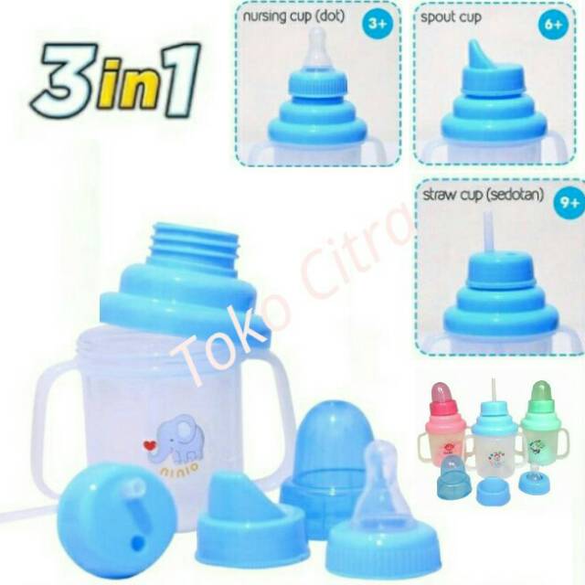 !!! TERMURAH !!! Botol Minum Bayi 3 in 1/ Training cup Ninio Dot Bayi/ Botol Susu