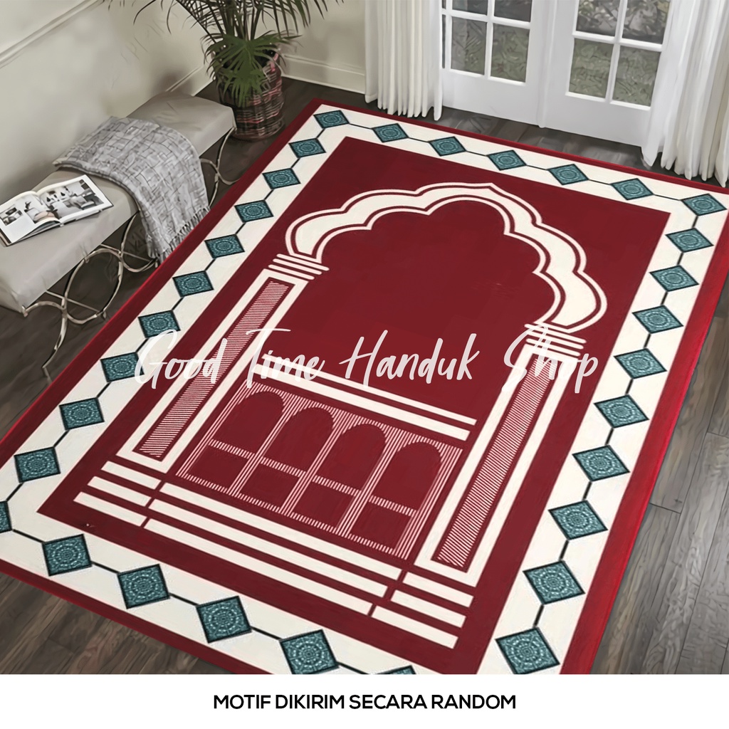 Sajadah Besar Anti Licin Ukuran 80x120cm Anti Slip Tebal Perlengkapan Sholat Premium Motif Random