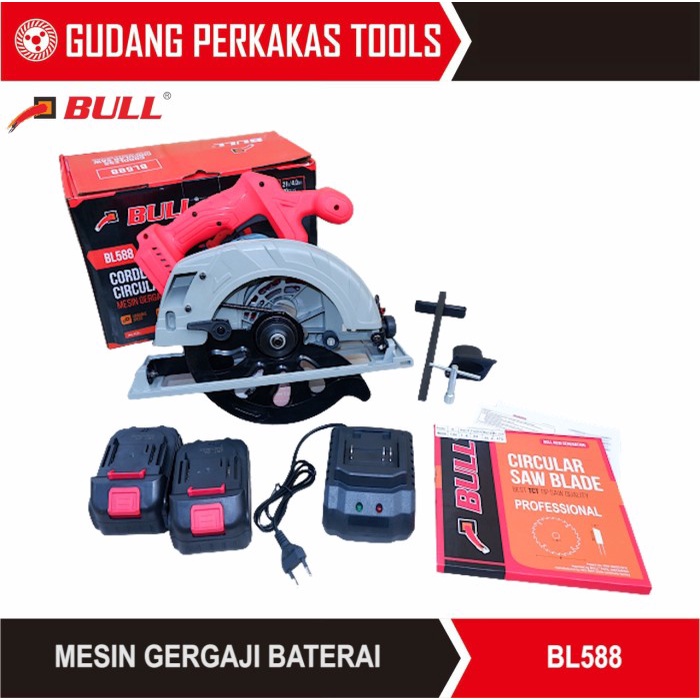 Mesin gergaji baterai / cordless circular saw BL588 BULL